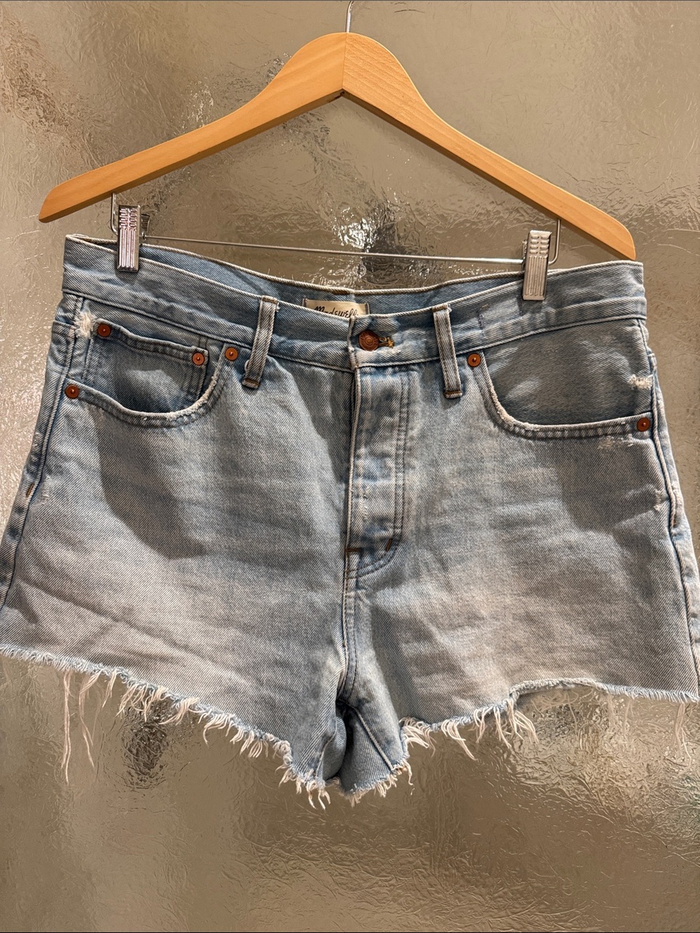Light Wash Denim Cutoff Shorts - Unbranded